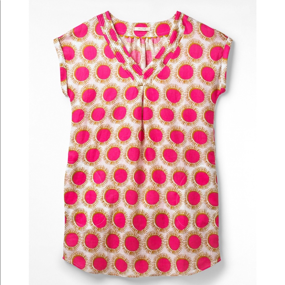 NWT White Stuff UK Surreal Linen Tunic Pink Suns